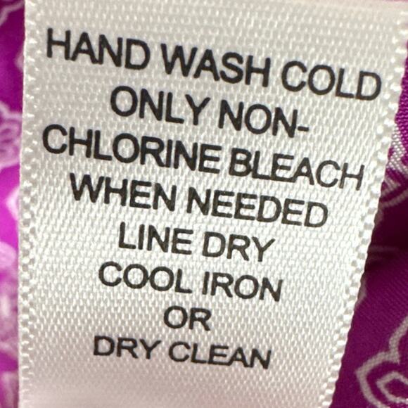 Banana Republic Silk Twist Front Blouse Moroccan Print Sleeveless Lined Size 8 - Picture 8 of 8